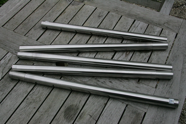 tent-pole made of stainless steel